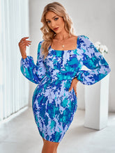 Load image into Gallery viewer, Floral Square Neck Smocked Mini Dress
