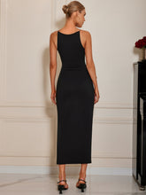 Load image into Gallery viewer, Round Neck Sleeveless Wrap Dress