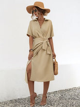 Load image into Gallery viewer, Tied Slit Short Sleeve Dress