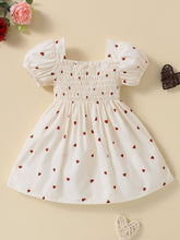 Load image into Gallery viewer, Baby Girl Heart Print Square Neck Dress