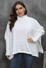 Load image into Gallery viewer, Mock Neck Raglan Sleeve Slit Sweater