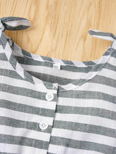 Load image into Gallery viewer, Striped Sleeveless Drawstring Romper