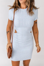 Load image into Gallery viewer, Cutout Rib-Knit Short Sleeve Mini Dress