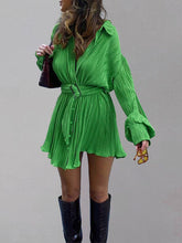 Load image into Gallery viewer, Button Up Dropped Shoulder Shirt Dress