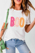 Load image into Gallery viewer, Round Neck Short Sleeve BOO Graphic T-Shirt