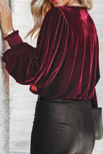 Load image into Gallery viewer, Surplice Smocked Long Sleeve Bodysuit