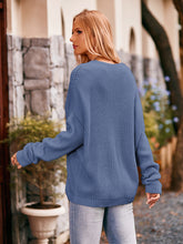 Load image into Gallery viewer, Waffle-Knit Long Sleeve Sweater