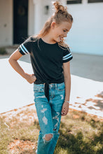 Load image into Gallery viewer, Girls Striped Tie Front T-Shirt