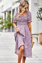 Load image into Gallery viewer, Floral Ruffled Square Neck Dress with Pockets