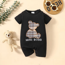 Load image into Gallery viewer, Baby MINI BOSS Bear Graphic Short Sleeve Romper