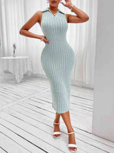 Load image into Gallery viewer, Johnny Collar Sleeveless Sweater Dress