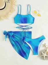 Load image into Gallery viewer, Tied Gradient Spaghetti Strap Three-Piece Swim Set