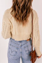 Load image into Gallery viewer, Cable-Knit Cropped Cardigan and Cami Set