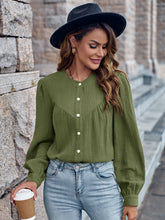 Load image into Gallery viewer, Round Neck Puff Sleeve Shirt