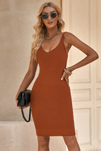 Load image into Gallery viewer, Ribbed Sleeveless V-Neck Dress
