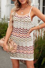 Load image into Gallery viewer, Chevron Stripe Spaghetti Strap Knit Dress
