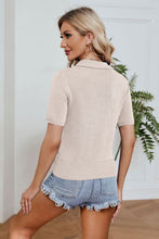 Load image into Gallery viewer, Johnny Collar Short Sleeve Knit Top