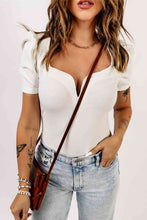 Load image into Gallery viewer, Sweetheart Neck Puff Sleeve Bodysuit