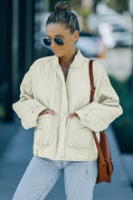 Load image into Gallery viewer, Drawstring Dropped Shoulder Quilted Jacket