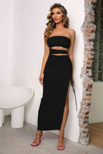 Load image into Gallery viewer, Cutout Strapless Split Dress