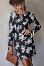 Load image into Gallery viewer, Floral Cutout Tie Cuff Mini Dress