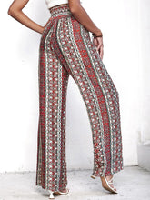 Load image into Gallery viewer, Printed Tie Waist Wide Leg Pants