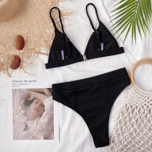Load image into Gallery viewer, Spaghetti Strap Ribbed Bikini Set