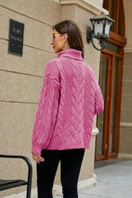 Load image into Gallery viewer, Cable-Knit Turtleneck Sweater