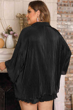 Load image into Gallery viewer, Plus Size Collared Neck Button Up Top and Shorts Set