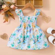 Load image into Gallery viewer, Baby Girl Floral Smocked Square Neck Dress