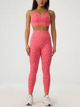 Load image into Gallery viewer, Leopard Crisscross Top and Leggings Active Set
