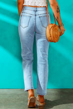 Load image into Gallery viewer, High Waist Distressed Straight Leg Jeans