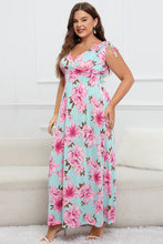 Load image into Gallery viewer, Full Size Floral Surplice Neck Maxi Dress