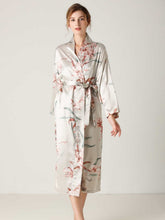 Load image into Gallery viewer, Floral Tie Waist Long Sleeve Robe