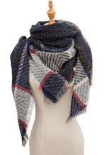 Load image into Gallery viewer, Plaid Raw Hem Polyester Scarf