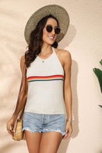 Load image into Gallery viewer, Rainbow Stripe Halter Neck Knit Tank