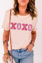 Load image into Gallery viewer, XOXO Round Neck Short Sleeve T-Shirt
