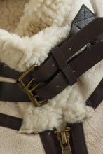 Load image into Gallery viewer, Collared Zip-Up Suede Sherpa Vest