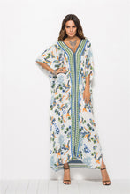Load image into Gallery viewer, Floral V-Neck Dolman Sleeve Dress