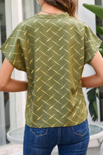 Load image into Gallery viewer, Printed Notched Short Sleeve Blouse