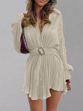 Load image into Gallery viewer, Button Up Dropped Shoulder Shirt Dress