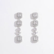 Load image into Gallery viewer, 925 Sterling Silver Inlaid Zircon Geometric Dangle Earrings