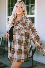 Load image into Gallery viewer, Plaid Dropped Shoulder Shirt Jacket