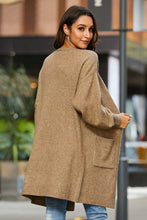 Load image into Gallery viewer, Drop Shoulder Ribbed Trim Open Front Cardigan
