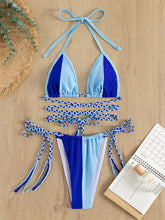 Load image into Gallery viewer, Tied Color Block Two-Piece Swim Set