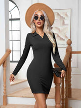 Load image into Gallery viewer, Johnny Collar Long Sleeve Mini Dress