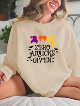 Load image into Gallery viewer, Full Size Round Neck Long Sleeve ZERO AMUCKS GIVEN Graphic Sweatshirt