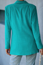 Load image into Gallery viewer, Double-Breasted Padded Shoulder Blazer with Pockets