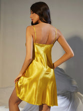 Load image into Gallery viewer, Spaghetti Strap Cowl Neck Satin Night Dress