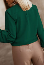 Load image into Gallery viewer, Button Up Round Neck Long Sleeve Shirt